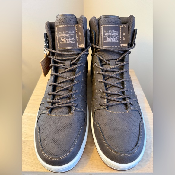 Levi’s Men’s High-Top Sneakers / Boots – Brown & Dark Gray – Size 13 - Picture 2 of 9